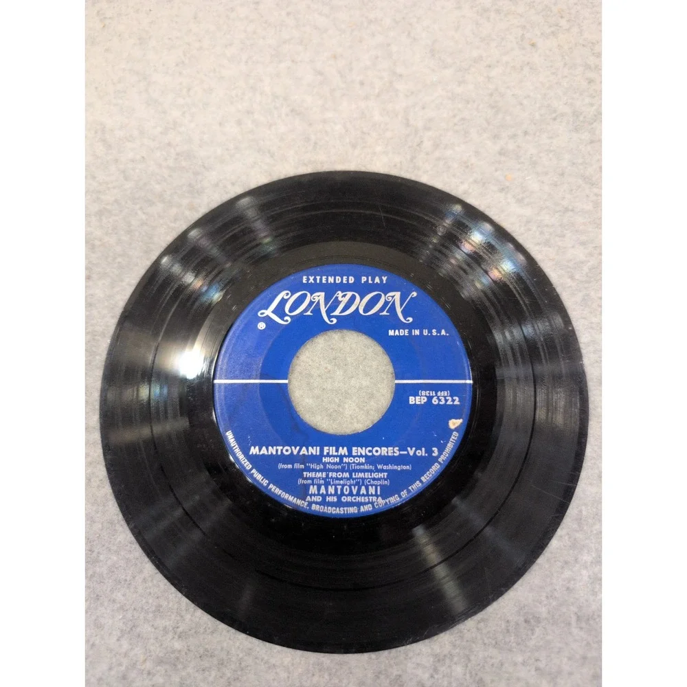 Mantovani Film Encores Vol 3 London Records BEP 6322 7 Inch EP Vinyl 45 RPM - Picture 2 of 3